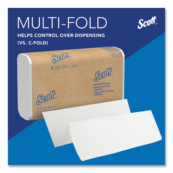 Scott Essential Multifold Paper Towels, 1 Ply, 250 Sheets, White, 16 PK - 1840