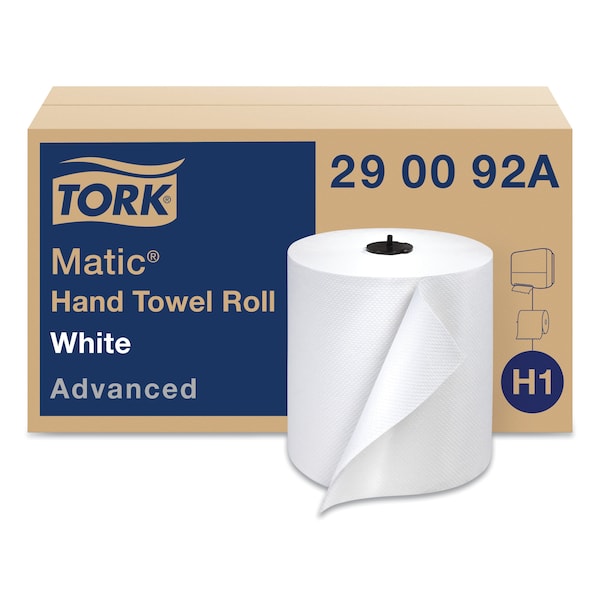 Tork Hardwound 2 Ply, Continuous Roll Sheets, 525 ft, White, 6 PK - 290092A