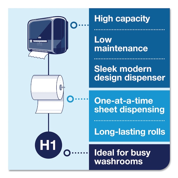 Tork Hardwound 2 Ply, Continuous Roll Sheets, 525 ft, White, 6 PK - 290092A