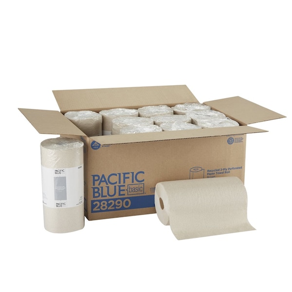 Georgia-Pacific Pacific Blue Select Perforated Roll Paper Towels, 2 Ply, 250 Sheets, 230 ft, Brown, 12 PK - 28290