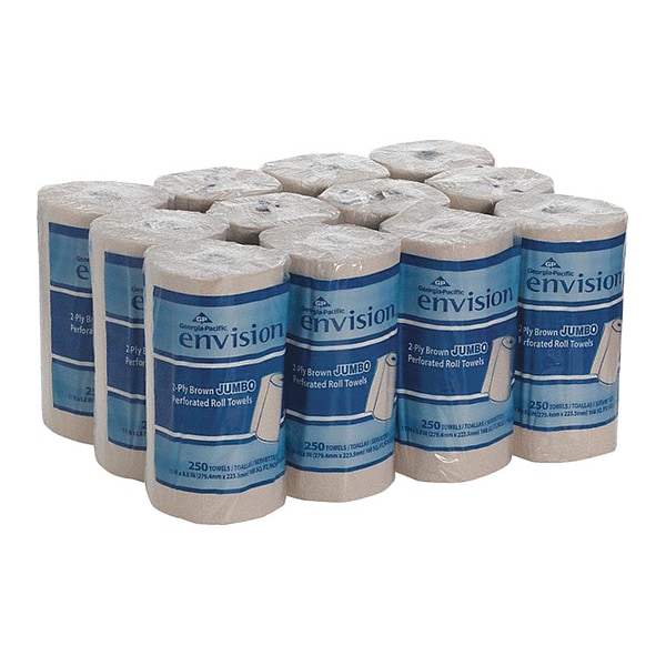 Georgia-Pacific Pacific Blue Select Perforated Roll Paper Towels, 2 Ply, 250 Sheets, 230 ft, Brown, 12 PK - 28290