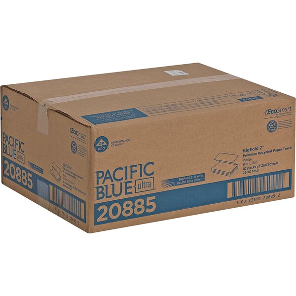 Pacific Blue Ultra Z-Fold Paper Towels, White, 10 PK - GPC20885