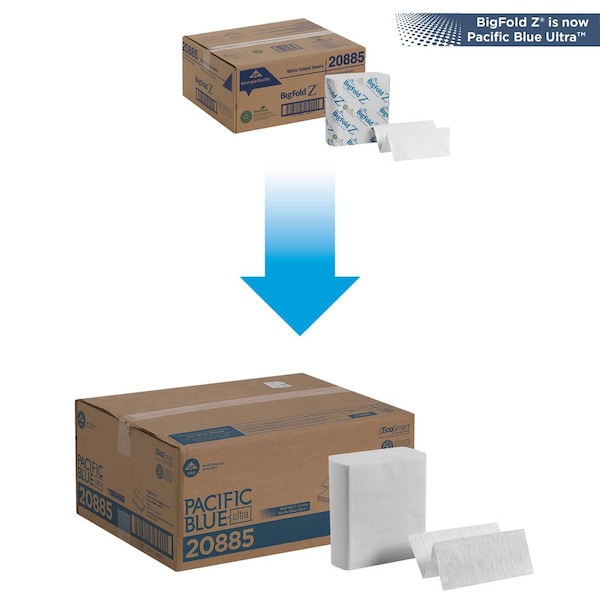 Pacific Blue Ultra Z-Fold Paper Towels, White, 10 PK - GPC20885
