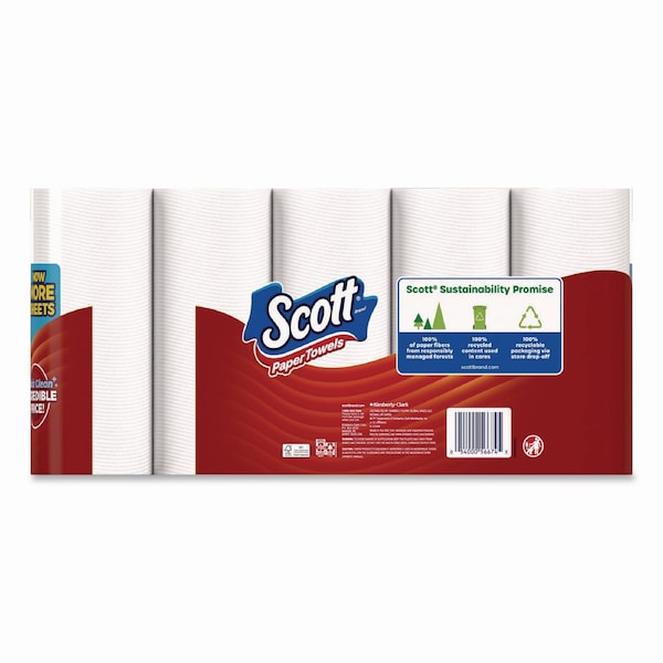 Scott Choose-A-Sheet Mega RL Paper Tow, 30 Rolls, 1 Ply, White, 1000 PK - KCC 36371