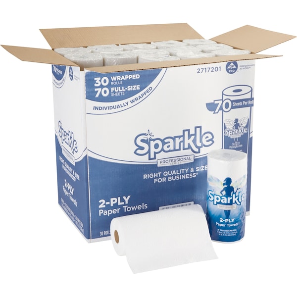 Sparkle Sparkle Cleaning Towel Paper Towels, 70 Sheets, White, 30 PK - GPC2717201CT