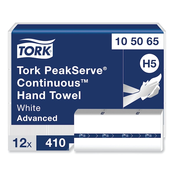 Tork Tork PeakServe Continuous Hand Towel White H5, Advanced, Compressed, 12 x 410 sheets, 105065 - 105065