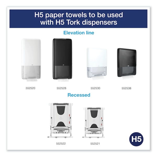 Tork Tork PeakServe Continuous Hand Towel White H5, Advanced, Compressed, 12 x 410 sheets, 105065 - 105065