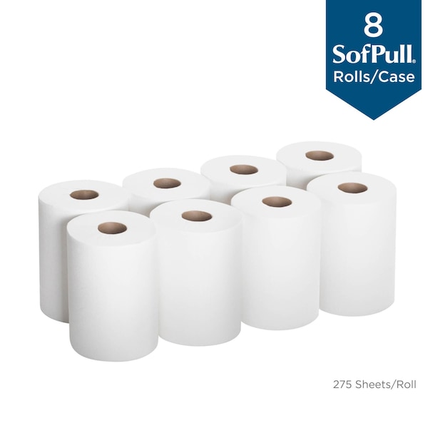 Georgia-Pacific Sofpull Center Pull Paper Towels, 1 Ply, 275 Sheets, 160 ft, White, 8 PK - 28125