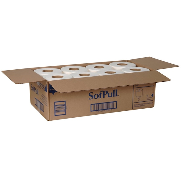Georgia-Pacific Sofpull Center Pull Paper Towels, 1 Ply, 275 Sheets, 160 ft, White, 8 PK - 28125