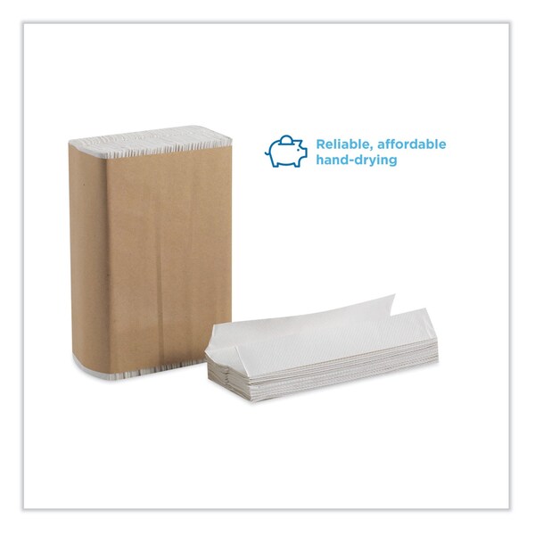 Georgia-Pacific Pacific Blue Basic Folded Paper Towel, 1-Ply, 9.2 x 9.4, White, 250 Towels, 16PK - 20204