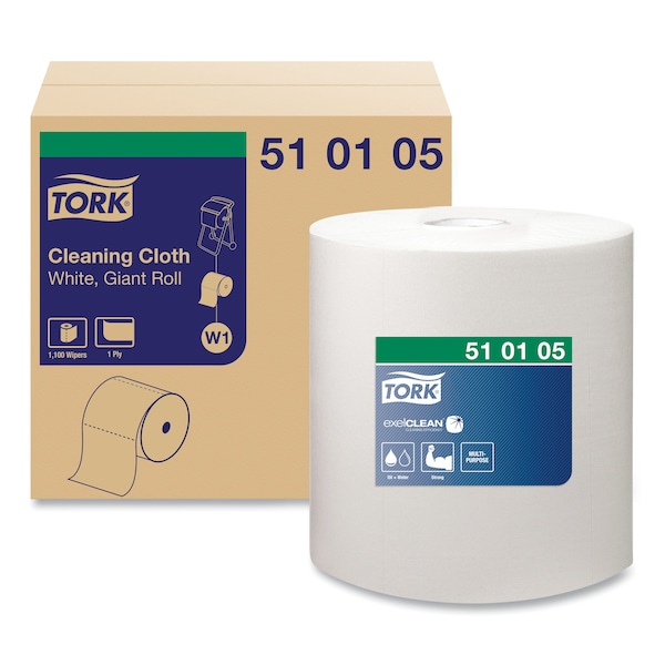 Tork Tork Cleaning Cloth Giant Roll White W1, 1 x 1219 Feet, 510105 - 510105