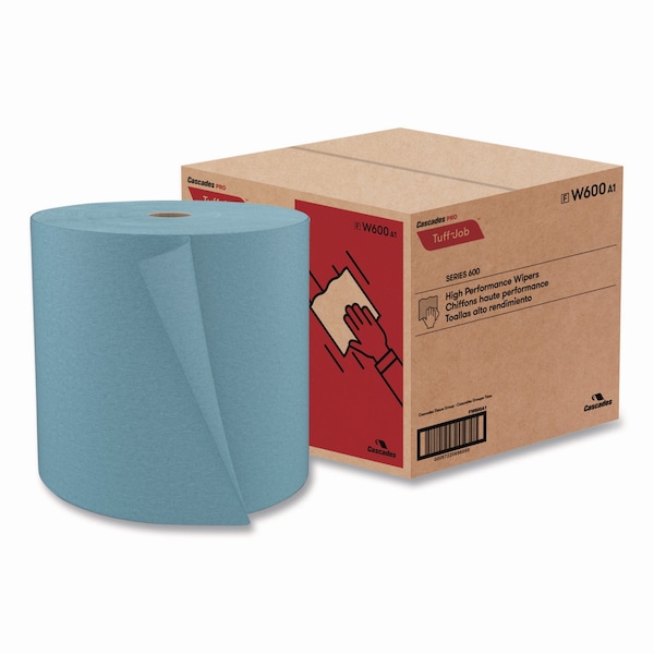 Cascades Pro Tuff-Job Spunlace Towels, Blue, Jumbo Roll, 12 x 13, 955 Towels - W600
