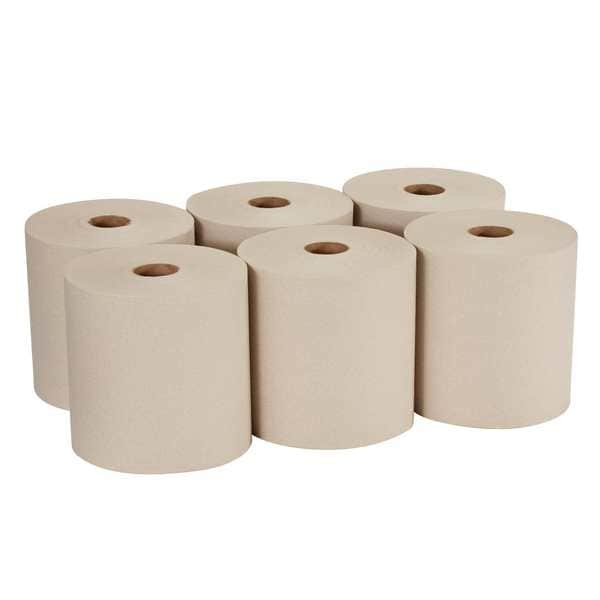 Georgia-Pacific Pacific Blue Basic Hardwound Paper Towels, 1 Ply, Continuous Roll Sheets, 1,000 ft, Brown, 6 PK - 26313