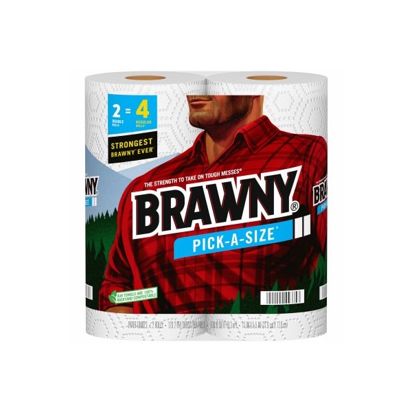 Georgia Pacificrporation Brawny Paper Towels, 2 Ply, 120 Sheets, White - 44375