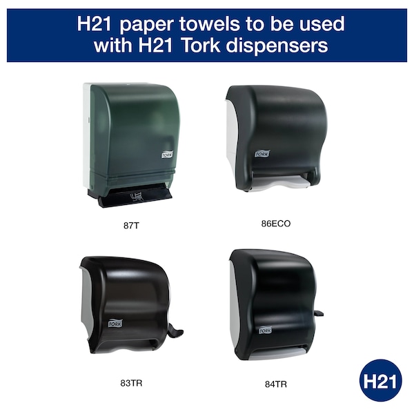 Tork Tork Paper Towel Roll White H21, Advanced, High Absorbency, 6 Rolls x 1000 ft, 214405 - 214405