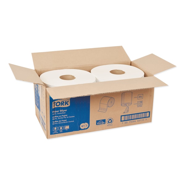 Tork Tork Paper Wiper Centerfeed White W1/W2, Multipurpose, 2 x 800 Sheets, 130211B - 130211B