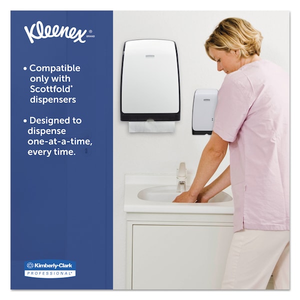 Kleenex Premiere Multifold Paper Towels, 1 Ply, 120 Sheets, White, 3000 PK - 13254