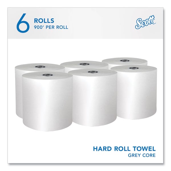 Scott Scott Pro Hardwound Paper Towels, 1 Ply, Continuous Roll Sheets, 900 ft, White, 6 PK - 43960