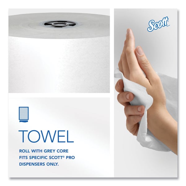 Scott Scott Pro Hardwound Paper Towels, 1 Ply, Continuous Roll Sheets, 900 ft, White, 6 PK - 43960