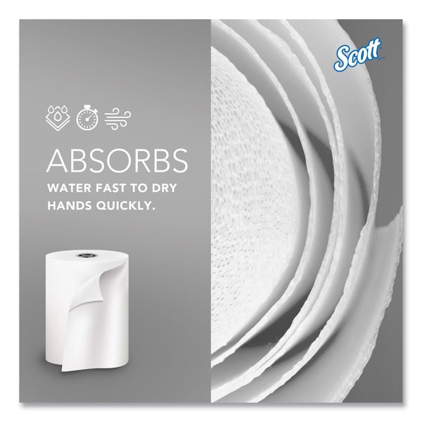 Scott Scott Pro Hardwound Paper Towels, 1 Ply, Continuous Roll Sheets, 900 ft, White, 6 PK - 43960