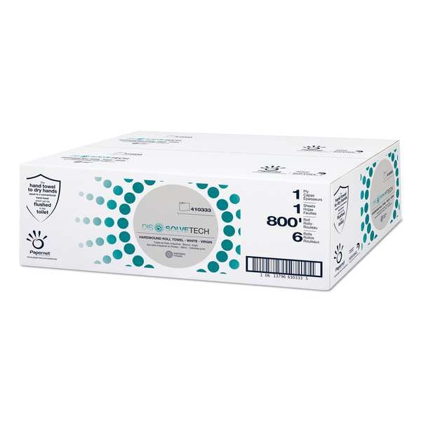 Sofidel SKILCRAFT(R) 1 Paper Towel, 1 Ply, Continuous Roll Sheets, 800 ft., White, 6 PK - 410333