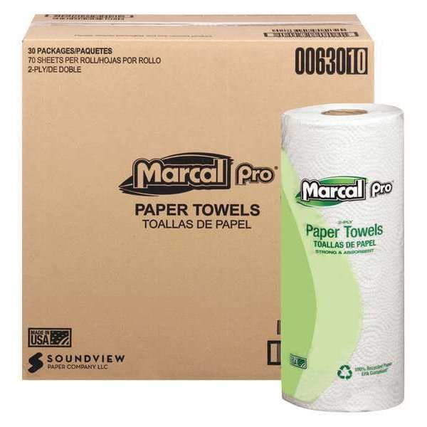 Marcal Premium Recycled Towels, 2-Ply, PK30, 2 Ply, 30 PK - MAC 630