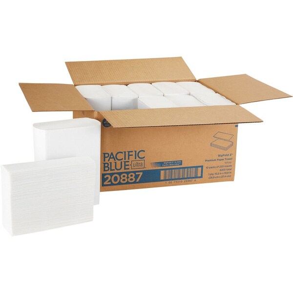 Georgia-Pacific Big Fold Premium Bigfold Paper Towels, White, 12 PK - GPC20887