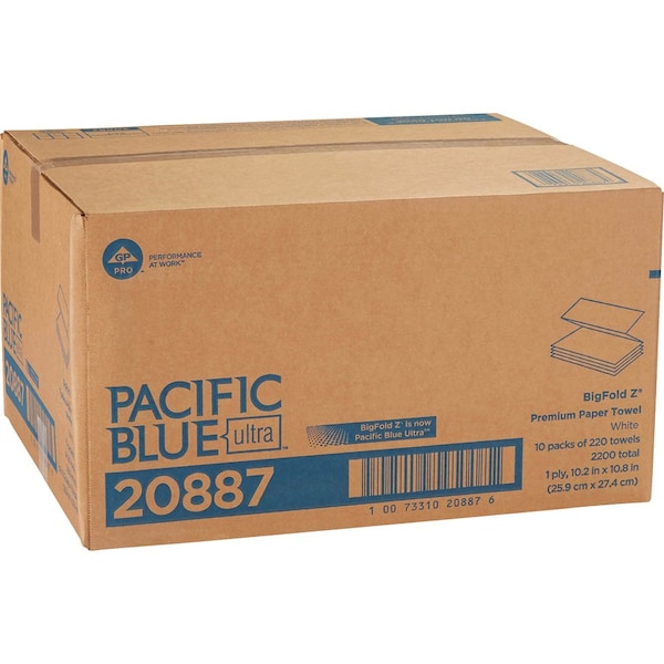 Georgia-Pacific Big Fold Premium Bigfold Paper Towels, White, 12 PK - GPC20887