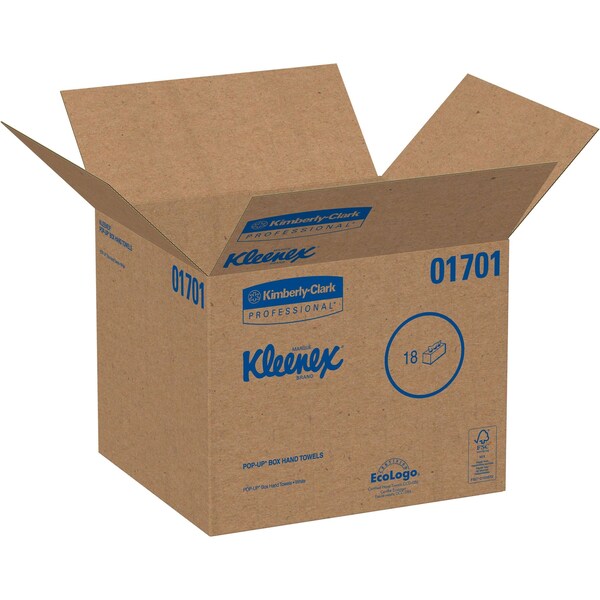 Kleenex Pop-Up Paper Towels, 1 Ply, 120 Sheets, White, 18 PK - 01701CT