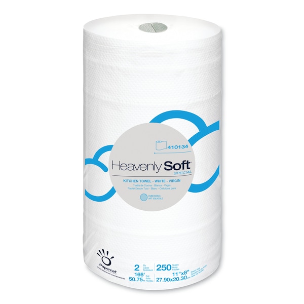 Papernet Heavenly Soft Perforated Roll Paper Towels, 2 Ply, 250 Sheets, 167 ft, White, 12 PK - 410134