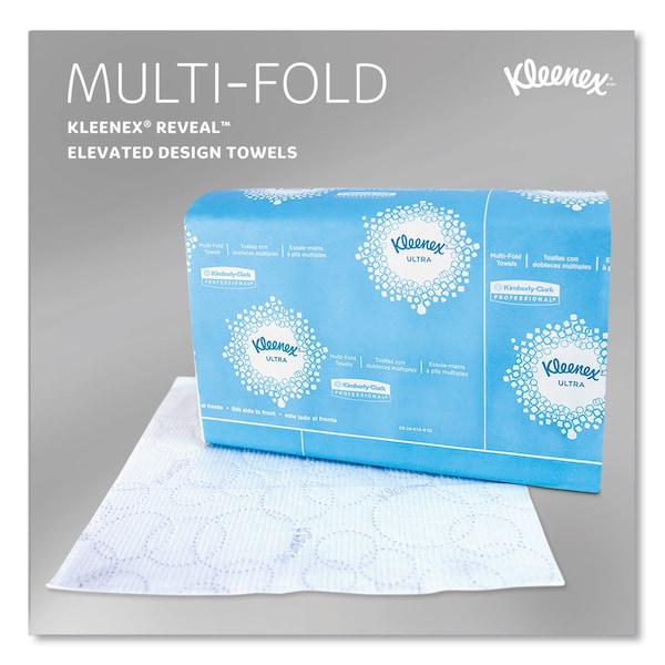 Kleenex Reveal Multifold Paper Towels, 2 Ply, 150 Sheets, White, 16 PK - 46321