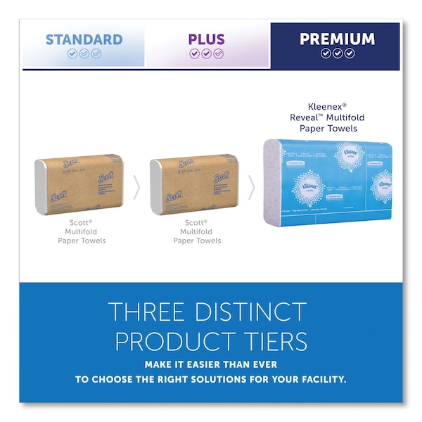 Kleenex Reveal Multifold Paper Towels, 2 Ply, 150 Sheets, White, 16 PK - 46321