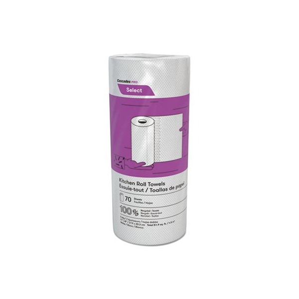 Cascades Tissue Group Paper Towel, 2 Ply, White, 30 PK - K070