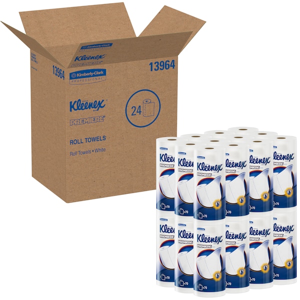 Kimberly-Clark Professional Perforated Roll Paper Towels, 1 Ply, 70 Sheets, White, 24 PK - 13964