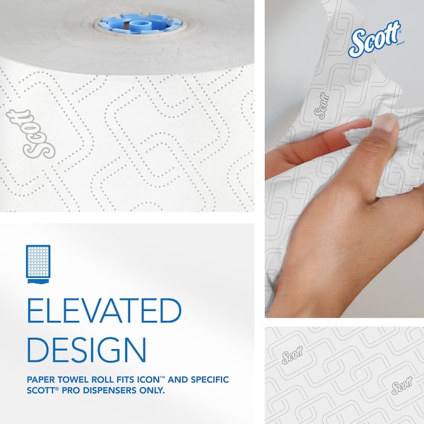 Kimberly-Clark Professional Pro High-Capacity Hard Roll Towels for Blue Core Dispensers, White, (700'/Roll, 6 Rolls/Case) - 53925