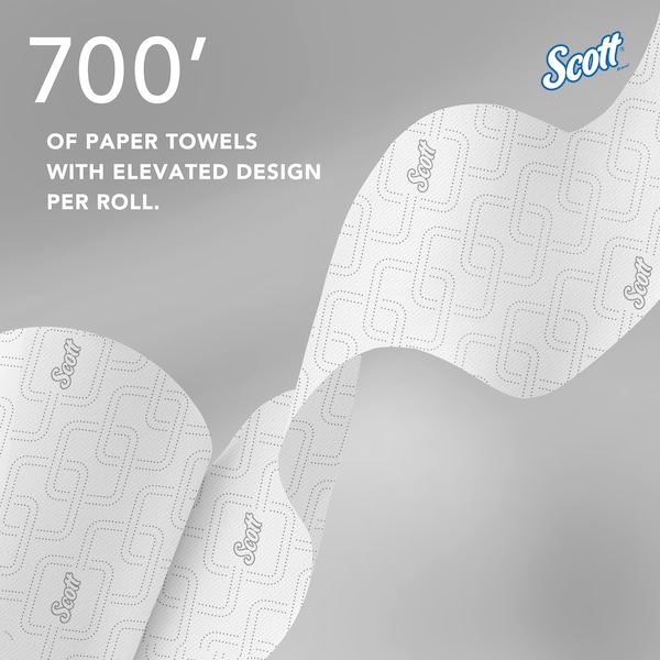 Kimberly-Clark Professional Pro High-Capacity Hard Roll Towels for Blue Core Dispensers, White, (700'/Roll, 6 Rolls/Case) - 53925