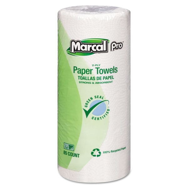Marcal Perforated Kitchen Towels, White, PK30, 2 Ply, White, 30 PK - 06350