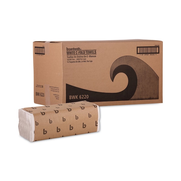 Boardwalk Boardwalk C-Fold 1 Ply, 200 Sheets, White, 12 PK - BWK6220