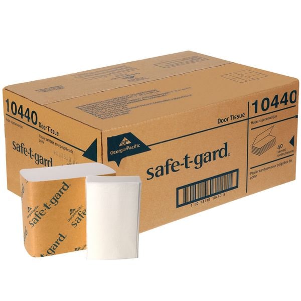 Georgia-Pacific Safe-T-Gard Multifold Paper Towels, 2 Ply, 200 Sheets, White, 40 PK - 10440