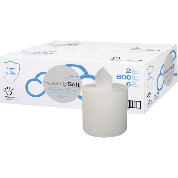 Cellysoft Center Pull Paper Towels, 2 Ply, 600 Sheets, White, 6 PK - 410079