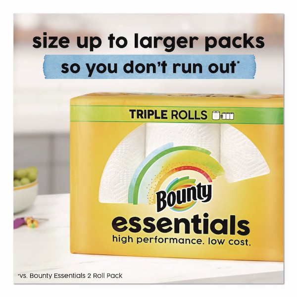 Bounty Essentials Select-A-Size Kitchen Roll Paper Towels, 2-Ply, 108 Sheets/Roll, 24PK - 80810311