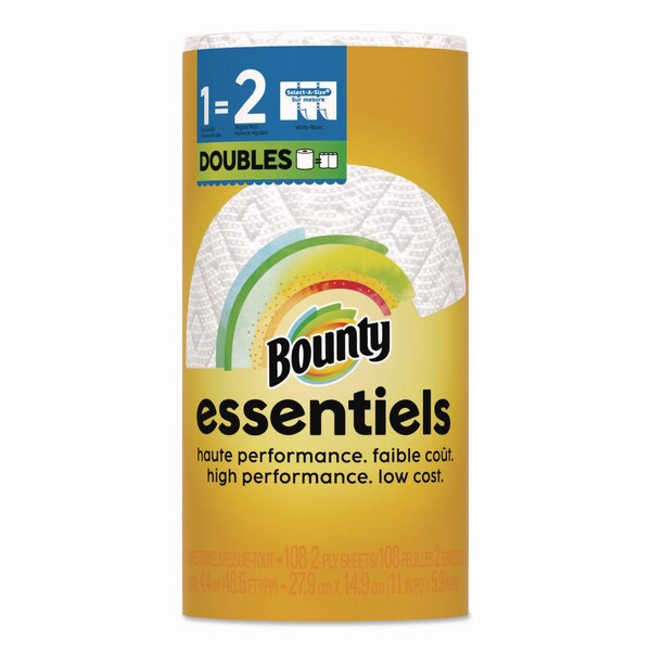 Bounty Essentials Select-A-Size Kitchen Roll Paper Towels, 2-Ply, 108 Sheets/Roll, 24PK - 80810311