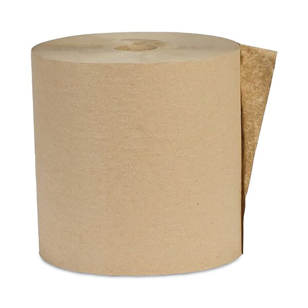 Eco Green Hardwound Paper Towels, 1 Ply, Continuous Roll Sheets, 600 ft, Kraft, 12 PK - EK6016