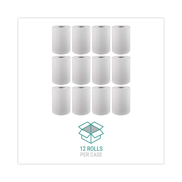 Windsoft Hardwound Paper Towels, 1 Ply, Continuous Roll Sheets, 350 ft, White, 12 PK - WIN109