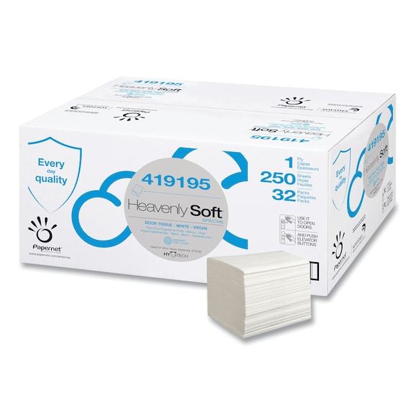 Papernet Multifold Paper Towels, 1 Ply, 250 Sheets, White, 32 PK - 419195