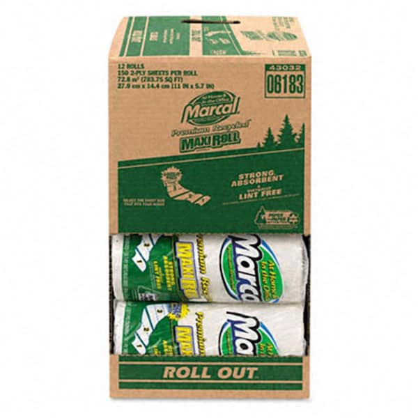 Marcal Kitchen Paper Towel Roll 11 x 5-3/4 White 140 Sheets/Roll. 12 Rolls/Ctn - MA32632
