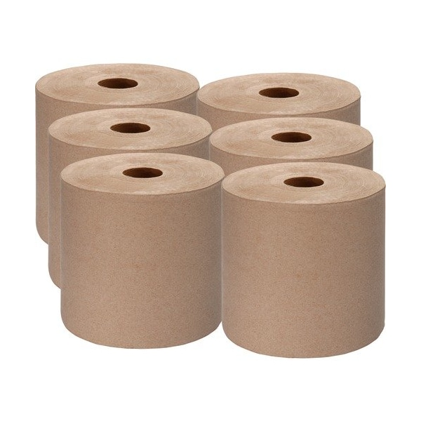 Genuine Joe Genuine Joe Hardwound Roll Towels, 2inCore, 7/7/8inx1000ft , Brown, 6PK - GJO22800