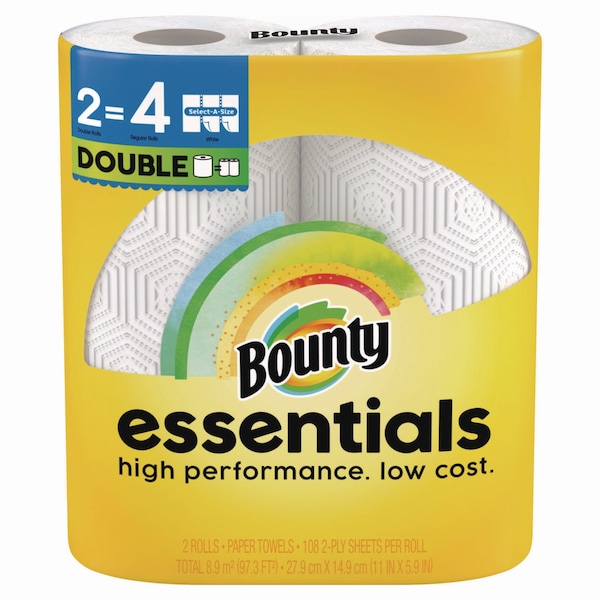 Bounty Essentials Select-A-Size Kitchen Roll Paper Towels, 2-Ply, White, 8PK - 80782402