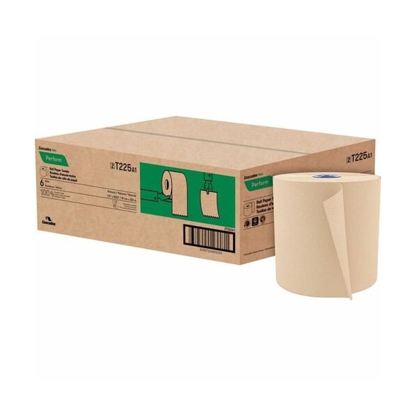 Cascades Paper Towels, Recycled, 1-Ply, 8inx1050ft , Kraft - CSDT225