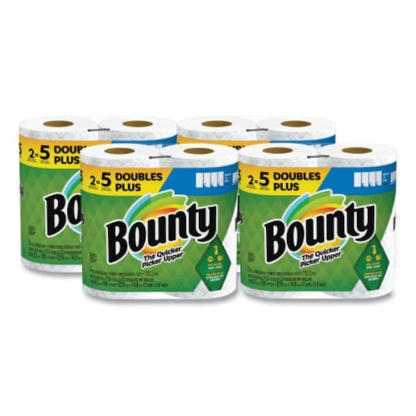 Bounty 16 x 11 in. 2 Ply Kitchen Roll Paper Towels, White, 2 Double Plus Rolls, 4PK - PGC08362